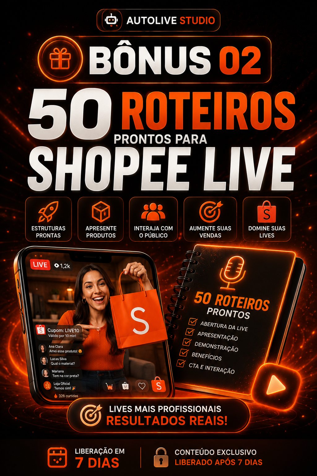 Bônus 02 — 50 Roteiros Prontos para Shopee Live
